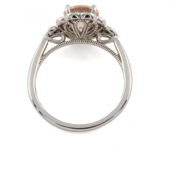 18ct white gold Morganite/Diamond Ring size L½